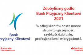 Santander Consumer Bank kolejny raz został nagrodzony godłem Bank Przyjazny Klientowi